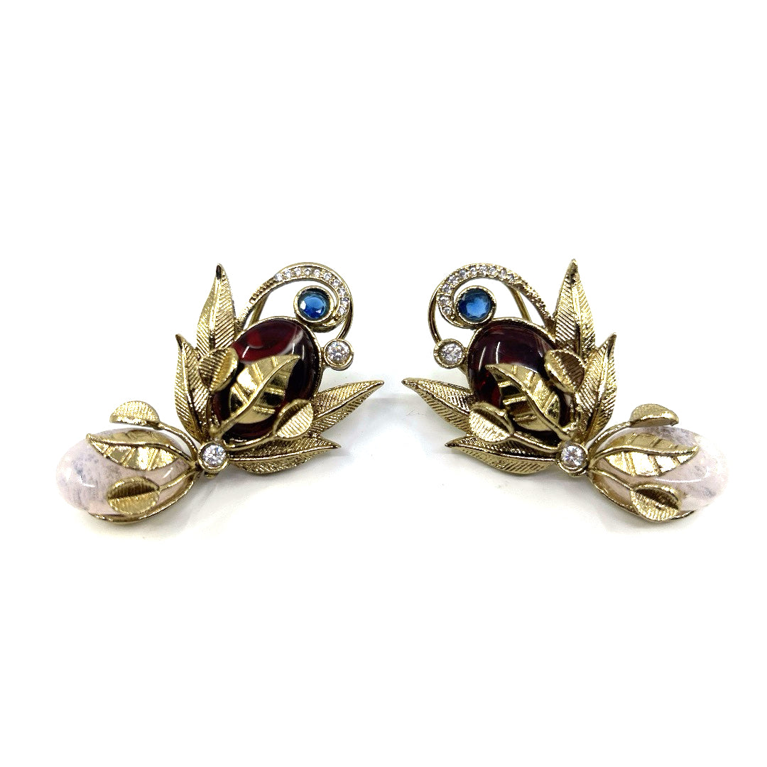 Lotus Leaf Earrings, pair