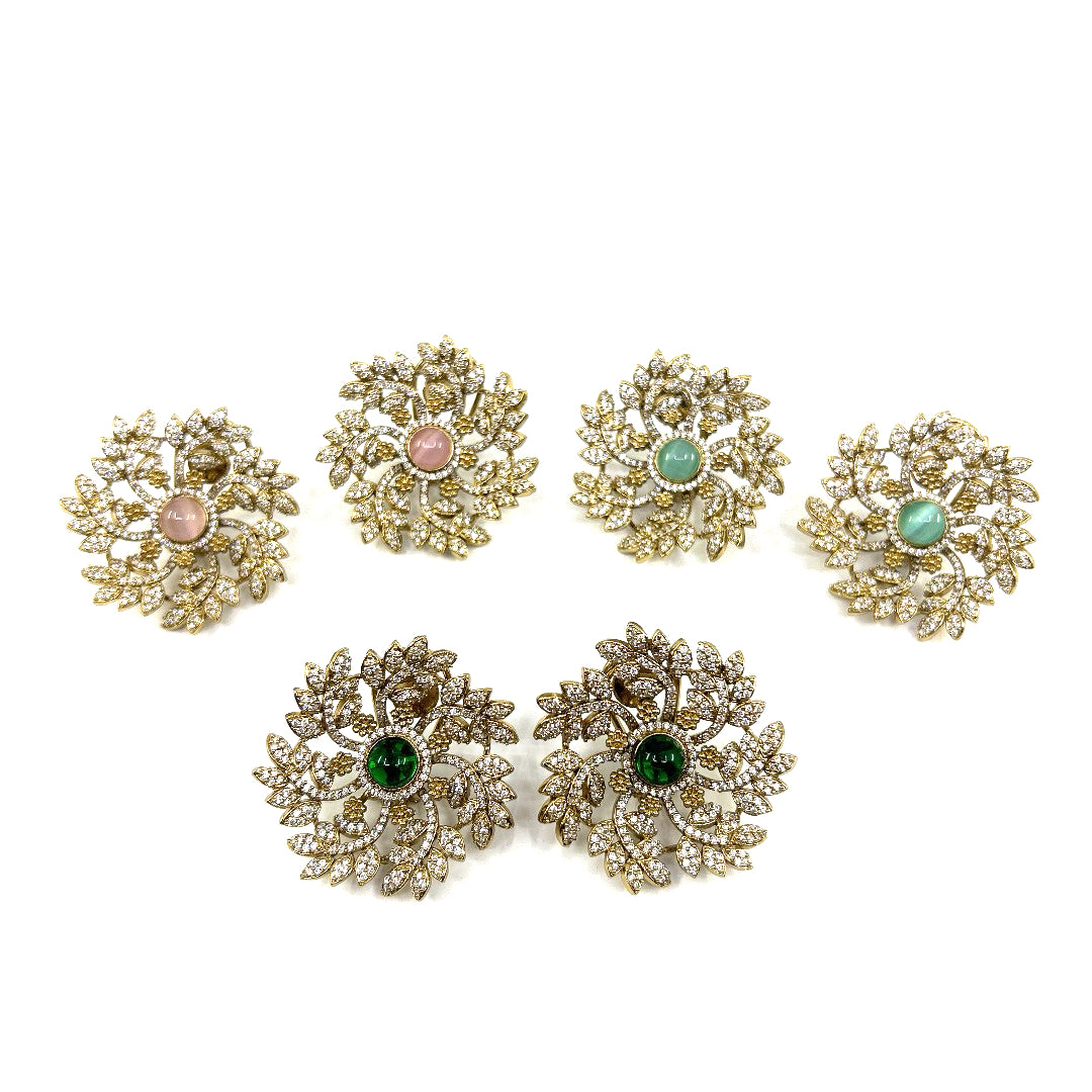 Floral Cluster Stud Earrings, all three colors