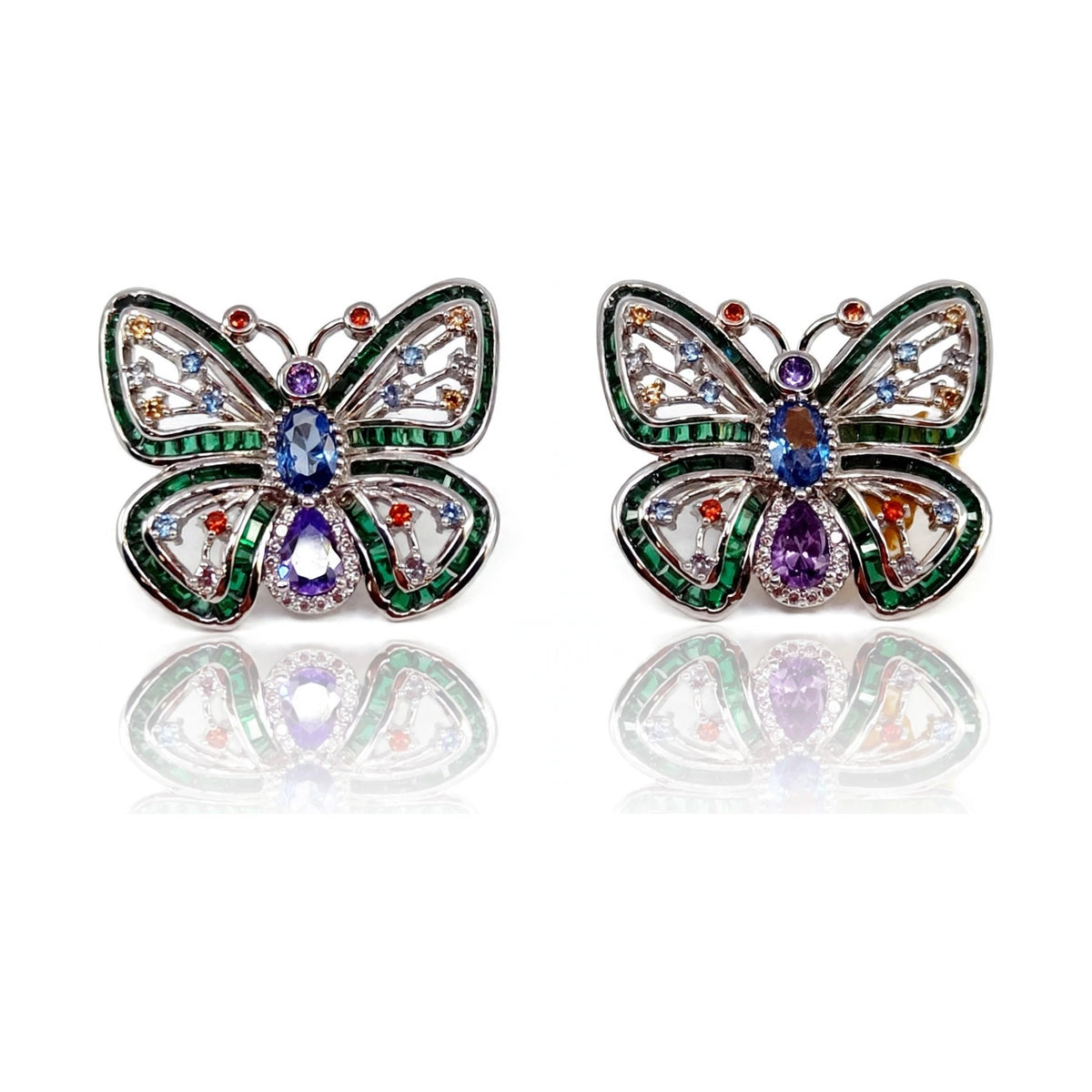 Multicolor Butterfly Stud Earrings