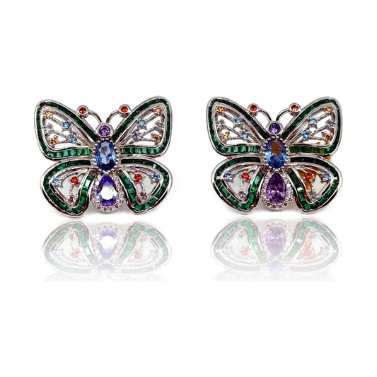 Multicolor Butterfly Stud Earrings