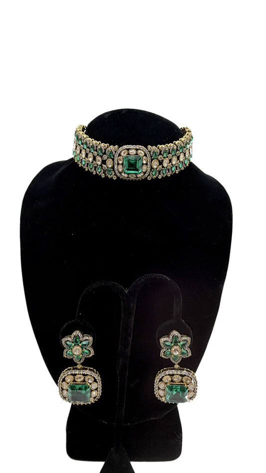 Emerald Royale Polki Choker Set