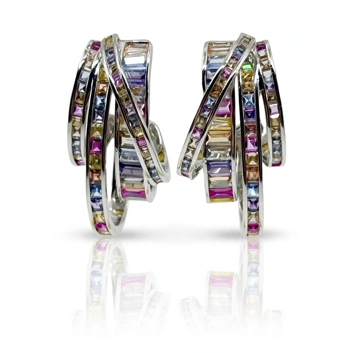 Prism Twist Hoop Earrings — pair on white