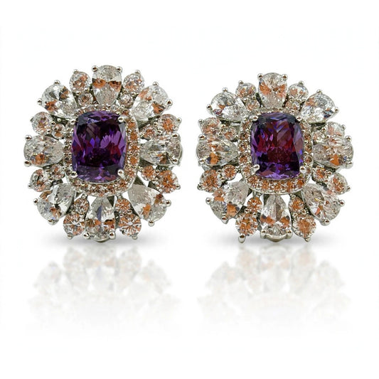 Aurora Cluster Stud Earrings — Purple