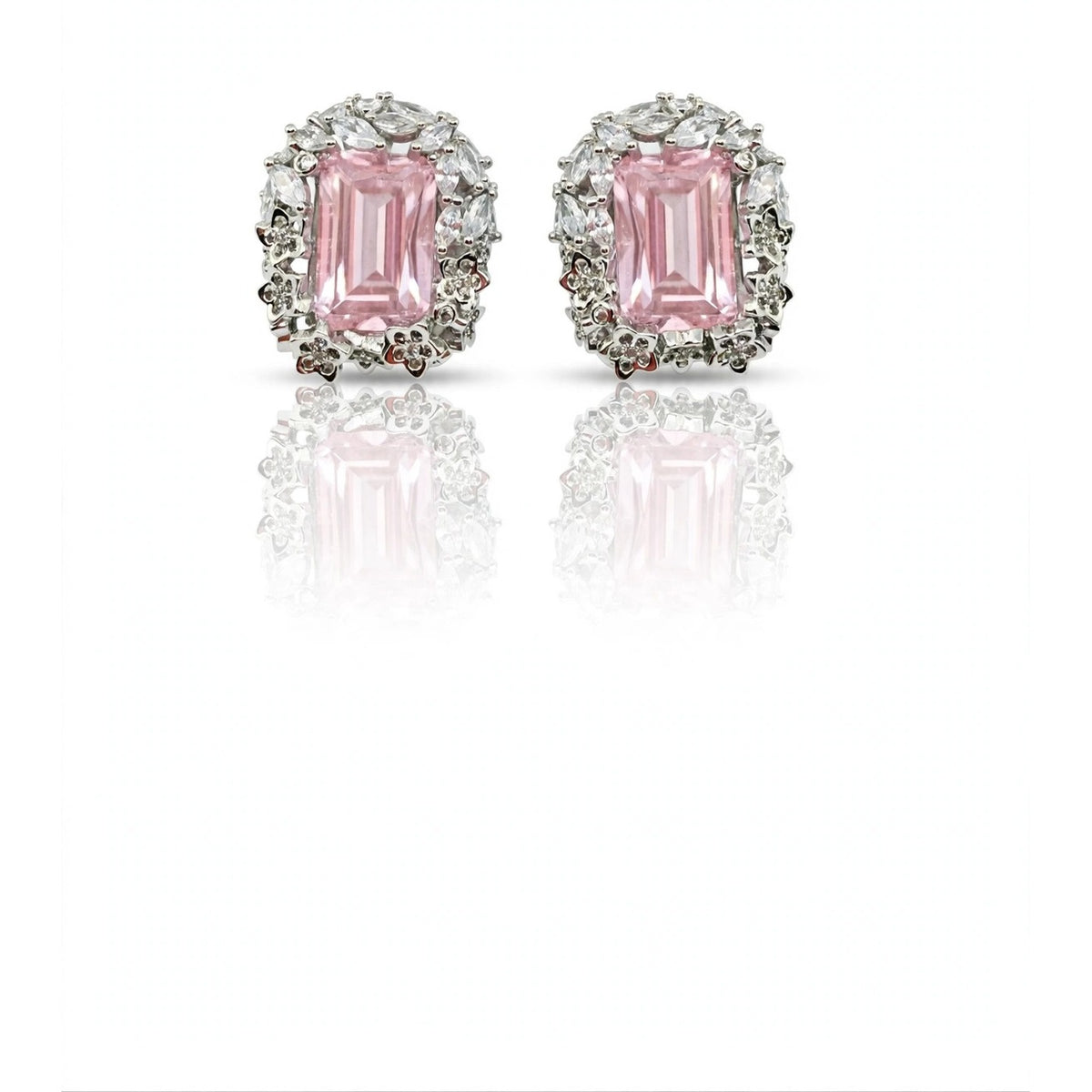 Rosaline Radiant Stud Earrings — pair on white