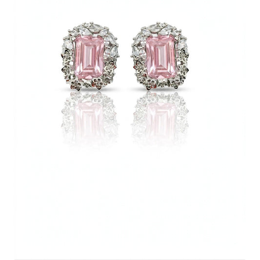 Rosaline Radiant Stud Earrings — pair on white