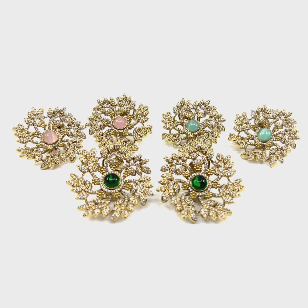 Floral Cluster Stud Earrings — 360 spin video